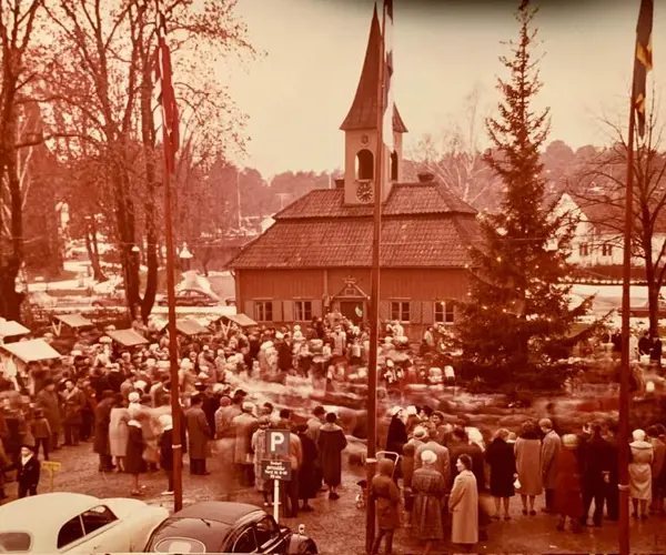 Sigtuna Julmarknad År 1960 Foto Sigtuna Hembygdsförening