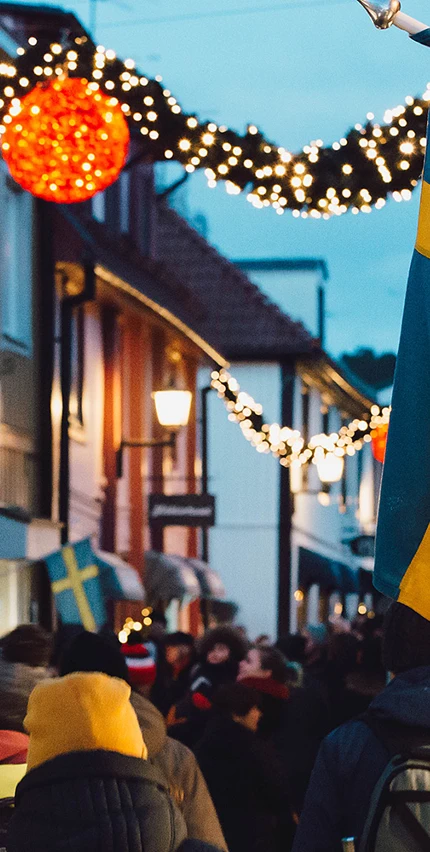 Stora gatan i Sigtuna under julen.