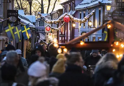 Sigtuna Julmarknad Stora Gatan Med Belysning 2019 Frida Lenholm Webb